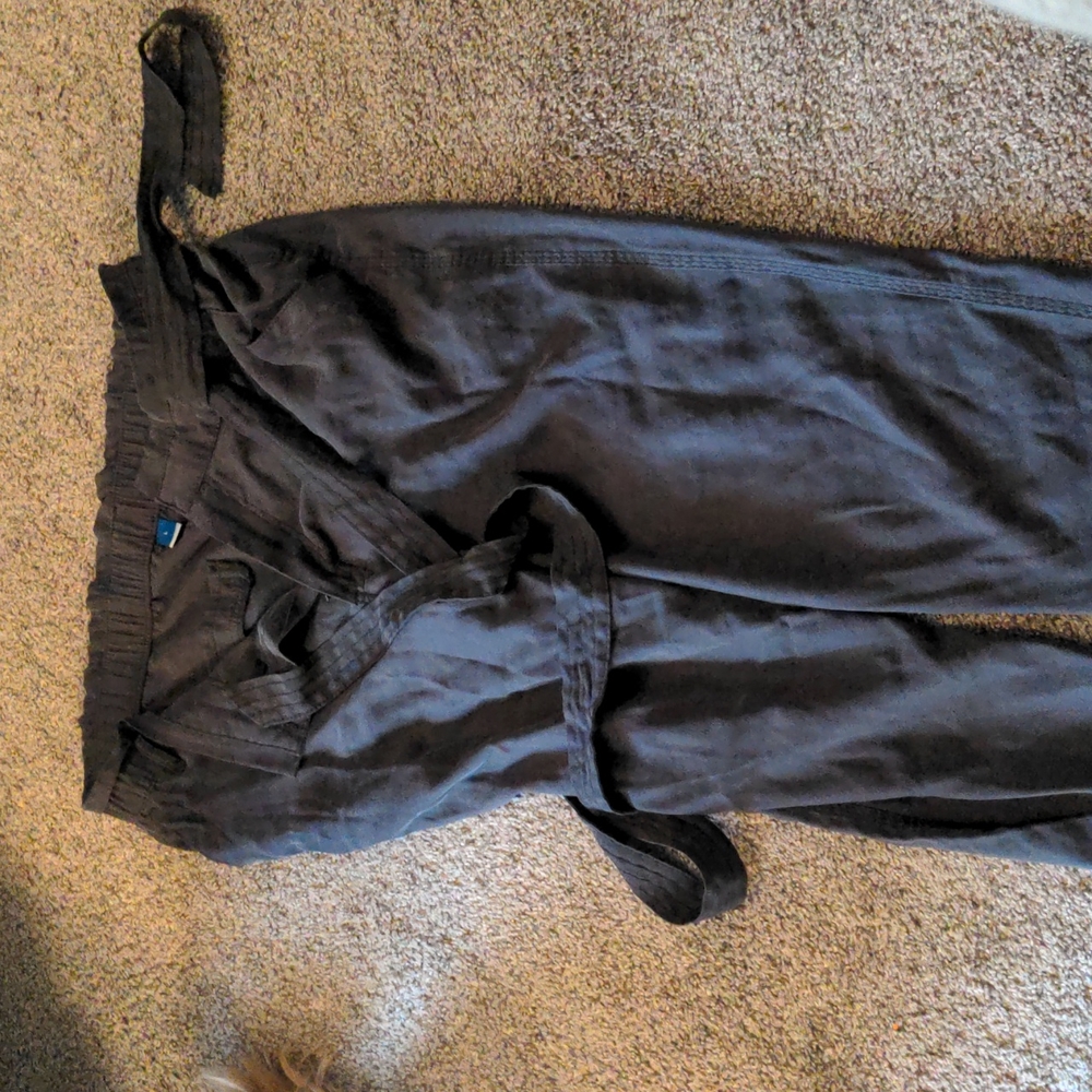 Paper bag grey pants with belt